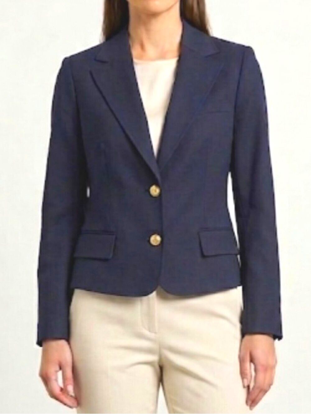 Tory Burch Poly/Wool Blend Navy Blue Blazer Suit Jacket Women's 6